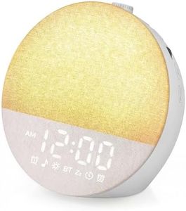 Geuuap Sunrise Alarm Clock White Noise Machine | Natural Wake-Up Light for Bedroom with 30 Soothing Sleep Aids, Bluetooth Speaker, Dimmable Clock, Screen-Free Design for Baby Adults Kids-Grey