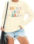 FAYALEQ Grandma Sweatshirt Women in My Gigi Era Shirt Gigi T-Shirt Blessed Grandma Tee Grandma Life Long Sleeve Tops, Beige, Small