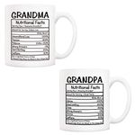 5Aup Christmas Gifts Grandparents Nutritional Facts Coffee Mug Set, Birthday Gifts From Grandson, Granddaughter, Grandkids, Grandchildren 11 Oz