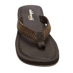 SOLETHREADS YOGA V SHAPE | Comfortable | Plant Based Sole | Soft | Padded | Vegan | Flats | Flip Flops for Women| Brown|UK 7