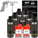 U-POL Raptor Black Urethane Spray-On Truck Bed Liner Kit W/Free Spray Gun, 6 Quart Kit