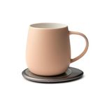 Ui 3 Self-Heating Mug Set – Rosy Apricot | 12 fl oz / 355 mL Ceramic Coffee & Tea Mug Set with Heating Pad