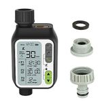 Oriley Drip Irrigation Water Timer Programmable Automatic Watering System Digital Controller IP65 Waterproof Hose Faucet System with Child Lock LCD Screen for Lawn Garden Farm Flowerbed