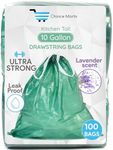 10 Gallon Trash Bag Lavender Scent Ultra Strong 100 Count With Drawstring