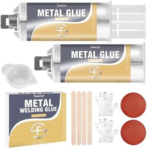 Metal Glue, 3.4oz Metal Repair Glue Liquid Weld, 2 Pack Epoxy Hole Filler Heavy Duty for Bonding, High Strength Adhesive Epoxy Resin for Welding Steel, Zinc, Aluminum, Casting Defect