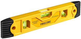 Torpedo Level Magnetic, Firecore 9 Inch Shockproof Small Leveler Tool with 3 Bubble Spirit Level 45 90 180 Degree, Construction Levelers for Hanging Pictures Install Shelf Home Renovation