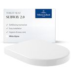 Villeroy & Boch Subway 2.0 Toilet seat, Toilet lid with Soft-Closing Mechanism, Removable Toilet seat Made from Break-Proof Duroplast, Toilet lid Original Spare Part, D-Shape, White Alpine, Glossy