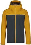 Rab Men's Arc Eco Waterproof Breathable Jacket for Hiking, Trekking, & Skiing - Dark Butternut/Beluga - Large