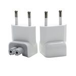 WESAJJ AC Adapter Europe Plug, Converter Travel Charger Adapter for Mac Book Mac/Book/Phone/Pod (2 - Pac)