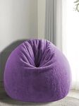 INSTER Fur Bean Bag Sofa Couch Cover Without fillers/Faux Fur Lounge Chair Without Filled Bean Bag Cover for Living Room with Soft Peaceful Comfort (4XL Size Bean Bag Fur) (Fur-Purple)