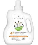 ATTITUDE Liquid Laundry Detergent, EWG Verified Laundry Soap, HE Compatible, Vegan and Plant Based Products, Cruelty-Free, Citrus Zest, 80 Loads, 2 Liters