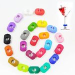 Wine Glass Charms Tags,Kiwinvou 24 Pcs Silicone Wine Glass Charms Markers,Wine Glass Drink Markers for Bar Party Martinis Cocktail