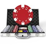HEITOK Poker Chips, 300PCS Poker Chip Set with Aluminum Travel Case, Waterproof of 11.5 g Poker Set for Texas Holdem Blackjack Gambling