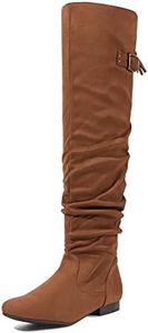 DREAM PAIRS Women's Suede Over The Knee Thigh High Winter Boots,Size 8,Tan,Colby