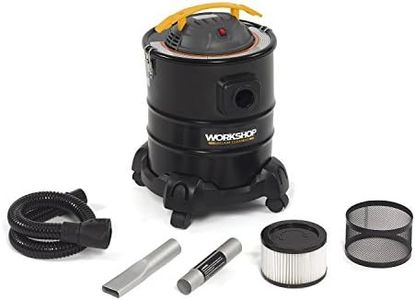 WORKSHOP Wet Dry Vacs Ash Vacuum Cleaner WS0500ASH, 5-Gallon Ash Vac for Fireplaces, Stoves, BBQ Pits, 3.0 Peak Horsepower Ash Vacuum, Black/Yellow