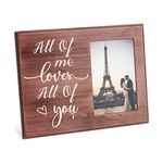 FINGERINSPIRE Lovers Romantic Picture Frame - All of me loves All of you Engaged Couples Photo Frame Wood Photo Frame Gifts for Couples, Lovers Valentine's Day Present - 10x15cm Photo