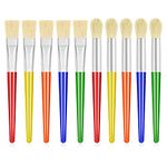 10Pcs Paint Brushes for Kids, Anezus Kids Paint Brushes Toddler Large Chubby Paint Brushes Round and Flat Preschool Paint Brushes for Washable Paint Acrylic Paint