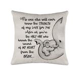 Axmosto Mother & Baby Elephent Cushion Cover, Daughter Son Gifts from Mum, Home Decor Pillow Cover Living Room Sofa Couch, 45x45 cm (axmosto-005)