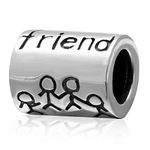 Junyi Jewelry Friend Charm 925 Sterling Silver Heart Charm Friendship Charm Anniversary Charm for Pandora Bracelet (B)