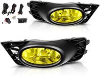 AUTOSAVER88 Fog Lights Compatible with 2009 2010 2011 Civic Sedan 09 10 11 Fog Lamps,with 12V 55W H11 Bulbs,Wiring Harness and Switch Yellow Lens