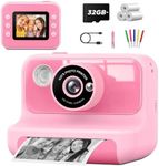 LETSHAHA Kids Camera Instant Print, Christmas Birthday Gifts Toys Camera for Girls Boys 3-12 Years Old, 2.4 Inch Screen Toddler Cameras -Pink