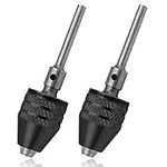 Mesee 2Pcs Mini Keyless Drill Chuck, 0.3-3.4mm Quick Change Chucks Adapter Converter Conversion Tool for Rotary Tool Electric Grinder Engraving Machine, 3mm Round Shank