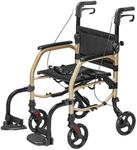 LivingSURETM Aluminum Transport Chair, Crafted with Durable Metal, Walkers/Rollers/Transport Chairs, Holds up to 300 Pounds - Measures 16 7/8" W x 15 1/2" D
