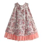 Richie House Girls' Flower Dress with Tulle Bottom RH0871-5/6 Peach