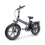 UBOARD Pathfinder EBike - Electric Foldable Fat Tire Bike with Front Suspension, Dual Disc Brakes, 48V Powerful Removable Battery, Long Range, Offroad EBike (Midnight Grey)