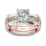 EULIA Diamond Band Rings for Women cz Sterling Silver Interchangeable Ring Sets Wedding Engagement Anniversary Promise Ring Bridal Sets