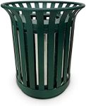 Anxeit Outdoor Metal Slatted Trash Receptacle,Waste Receptacle，Commercial Trash Cans,Zone Round Garbage Bin,Square Hotel Street Patio Indoor Metal Stan (Large - Green)