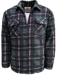 Kapray Clothing Mens Padded Shirt Fur Lined Lumberjack Hooded Fleece Lumberjacket Sherpa Anti Peel Quilted ThermalWarm Check Shirt (as8, Alpha, x_l, Regular, Regular, Green)