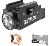 TREYTECH KT-29 800 Lumen Mini Pistol Light LED Compact Tactical Gun Flashlight, USB Rechargeable Rail-Mounte Weapon Light for Pistol Quick Release Light with 1913 or GL Rail, Built-in Battery (Black)