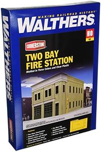 Walthers, Inc. Bay Fire Station Kit, 8 X 4-7/8 x 5-1/2" 20.3 X 12.4 x 14cm