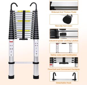 4.4M Telescoping Ladder – 14.5FT Metal, Non-Slip, Collapsible, 330lb Capacity
