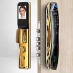 Golens X20 Luxury Smart Lock, Digital Door Lock 3D Face Recognition, Camera Technology & on Demand Wi-Fi Remote Unlock Using App, Fingerprint, RFID Card, PIN, Key