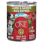 Purina ONE Tender Cuts Wet Dog Food, in Gravy Lamb & Brown Rice Entree - 368 g Can (12 Pack)