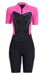 Aivtalk Women Front Zip Patchwork Neoprene Nylon Dive Skin Wetsuit Swimwear UPF 50+ Sun Suit Rashguard Surfing Snorkeling Swimming Diving Sailing Kayaking Canoeing Wetsuit