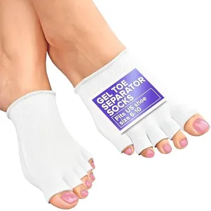 Gel Toe Separator Socks Women - Toes Separator Feet Care 1 Pair Gel Toe Separators Large - Toe Separator Pedicure Toe Spacers Compression Socks with Gel - Toe Separators for Women