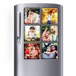 PRINTSWAYS Customized Personalised Photo Fridge Magnets (Set of 6) - 3 x 3 Inch, Fridge Magnets Photo Frame