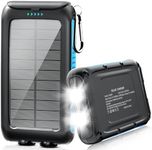 Kepswin Solar-Charger-Power-Bank-49800mAh Portable Solar Phone Charger with LED Flashlight/15W Fast Charge USB C Waterproof External Backup Battery Pack for All Cell Phones & Electronic Devices