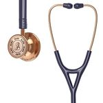 ELKO EL-190 Rose Gold edition CROSS III SS stainless steel dual head acoustic stethoscope | Adult & Pediatric Stethocope with Double-sided Rose Gold Chestpiece | Two-Way PVC Tubing | Doctors & Medical Students (Blue)