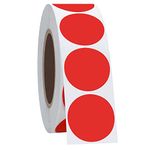 Hycodest Dot Labels Round Stickers Color Coding Labels Dots Sticker Gloss Paper 1 inch, 1000 Pcs (Red, 1 inch)