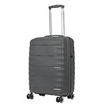 Rocklands London Expandable Suitcase 4 Wheel Spinner Hard Shell Suitcase Lightweight Luggage TSA Lock PP08 (Grey, Small (H55 x L39 x W23 cm))