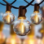 Yuusei Outdoor String Lights 25ft,Outdoor Patio String Lights with 12 Shatterproof Edison Bulbs(1 Spare), G40 Waterproof Connectable Outdoor Edison Lights for Backyard Bistro Party Balcony Patio