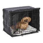 Midwest Homes for Pets 1524DD-KIT 2 Door iCrate Pet Bed, Cover & 2 Bowls, 24" Kit/Small Dog Breed