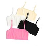 BRAAFEE Pack of 4 Girls Beginners Non Padded Teenager Full Coverage Cotton Stater Kids Bra (13 Years-14 Years, Rani)