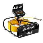 VEVOR Sewer Camera, 98.4 ft/30 m, 4.3" Pipe Drain Inspection Camera with DVR Function and LED Lights, Waterproof IP68 Borescope, Industrial Endoscope for Home Wall Duct Drain Pipe Plumbing