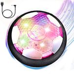 VNVDFLM Hover Soccer Ball Toys for Boys Girls,Rechargeable Floating Soccer Ball with Led Lights and Foam Cushion,Indoor Air Football Game Perfect Birthday for Kids age 3-9 (Purple)