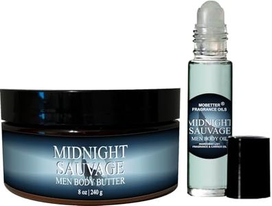 MOBETTER FRAGRANCE OILS Midnight Sauvage Body Butter and Body Oil Set, Long Lasting, Heals, Repairs & Protects, 24 Hour Moisturization, Nourishing & Moisturizing, Inspired by Sauvage